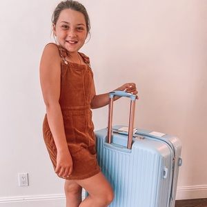 Girls Corduroy Overall Dress w/Tags Pockets & Back Zipper Size L 10/12 Pumpkin